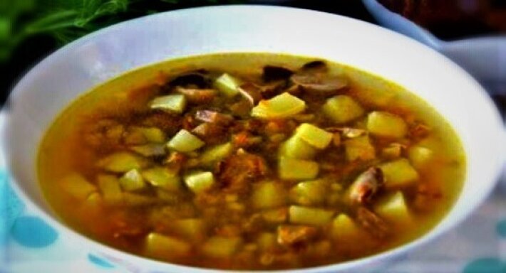 Суп перловый с грибами