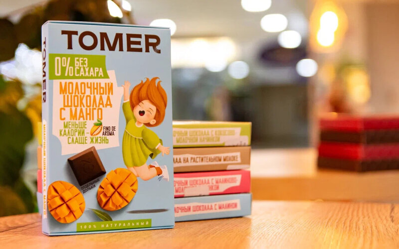 Шоколад молочный «Tomer» без сахара с манго