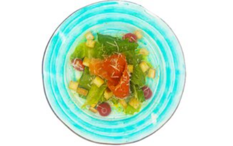 Салат «Цезарь с тигровыми креветками»