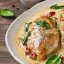 Куриное филе в сливочном соусе с грибами и томатом