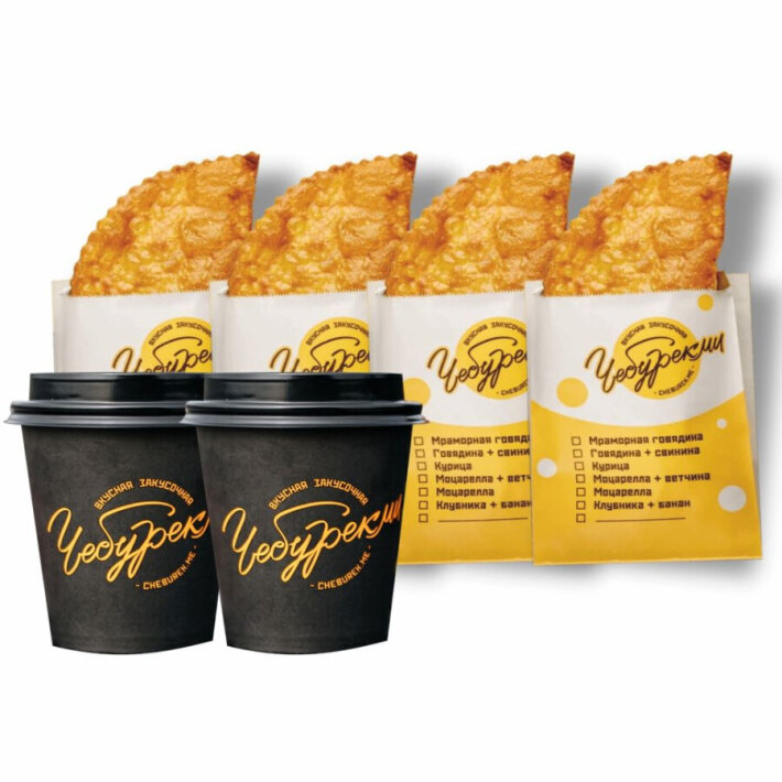 Комбо «4 чебурека и 2 напитка»