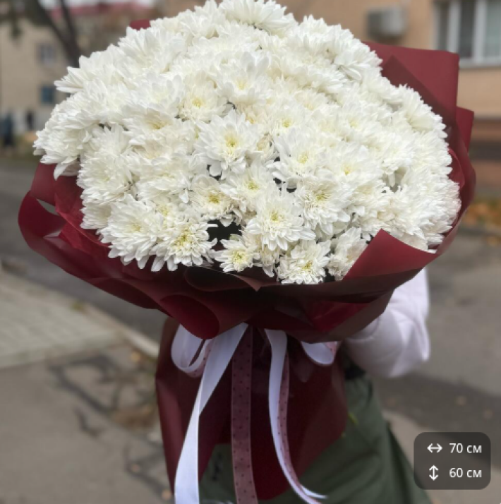 Букет из 25 веток хризантемы