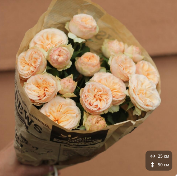 Букет из 3 кустовых кремовых роз