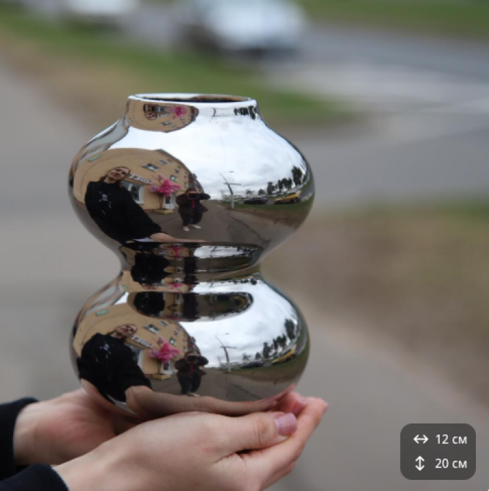 Ваза керамическая с зеркальным напылением