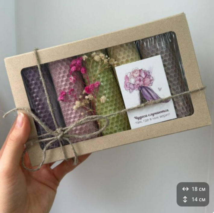 Набор свечей из вощины 5 штук