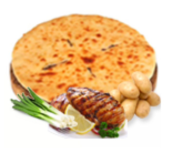 ЗАКРЫТЫЙ ПИРОГ С РУБЛЕНОЙ КУРИЦЕЙ, ЗЕЛЁНЫМ ЛУКОМ И КАРТОФЕЛЕМ
