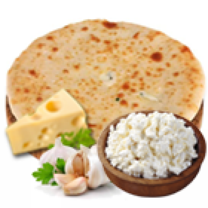 ЗАКРЫТЫЙ ПИРОГ С ТВОРОГОМ, СЫРОМ И ЧЕСНОКОМ