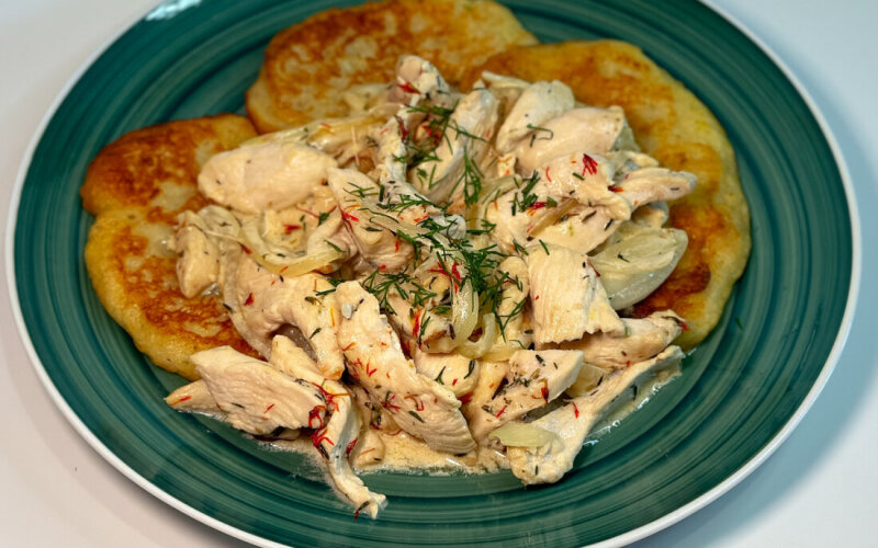 Драники с курицей