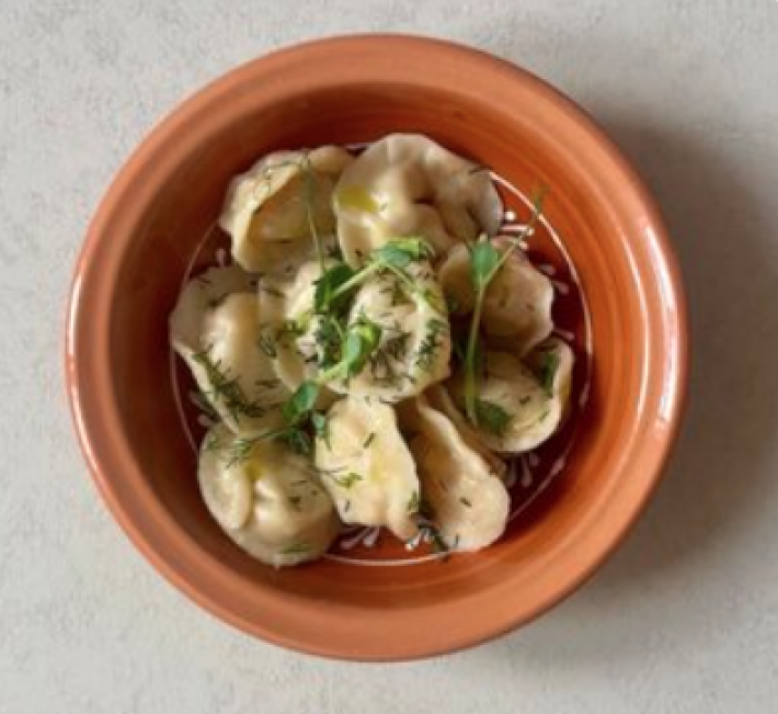 Пельмени с баклажаном курицей и картофелем