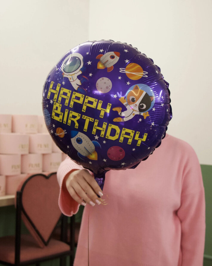 Шар «Happy Birthday космос»