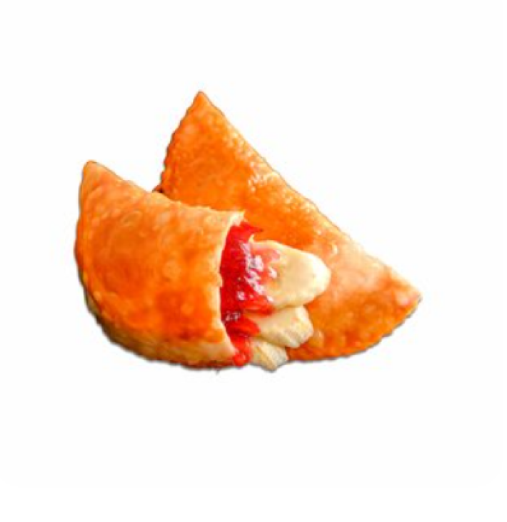 Чебурек с клубникой и бананом