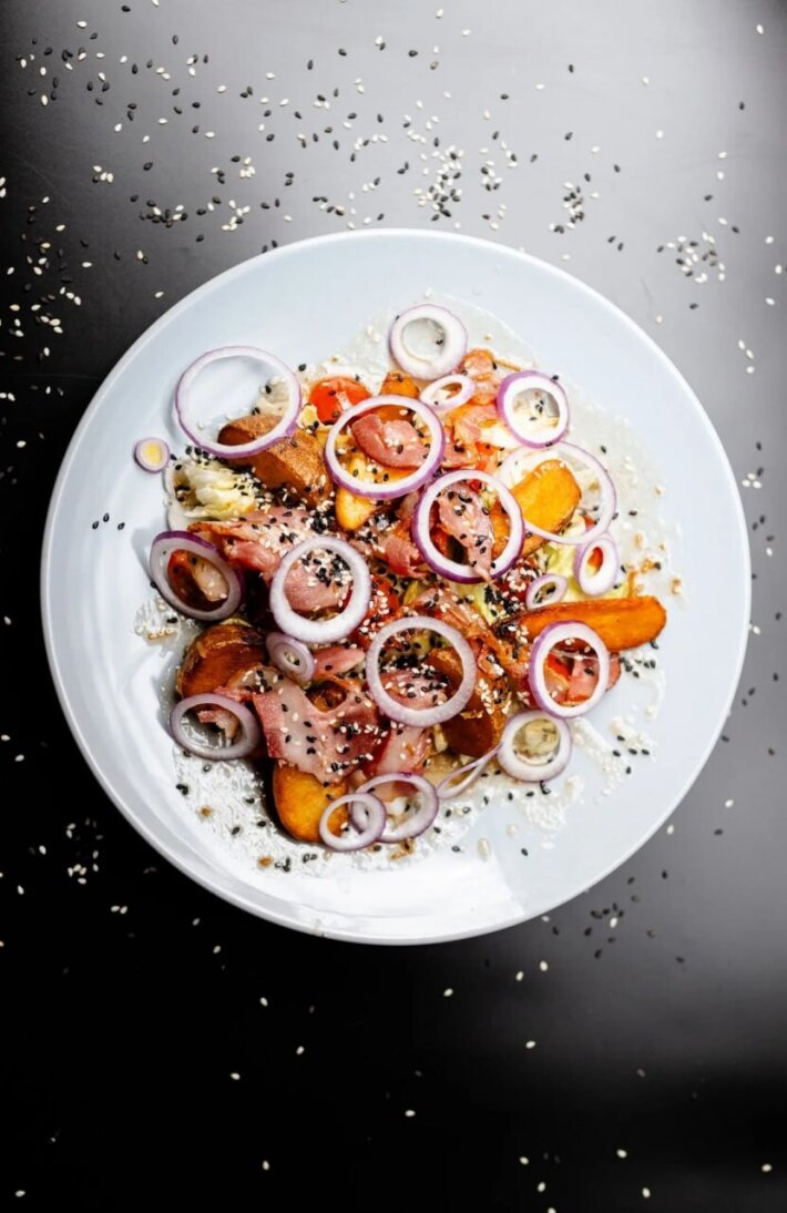 Салат с беконом