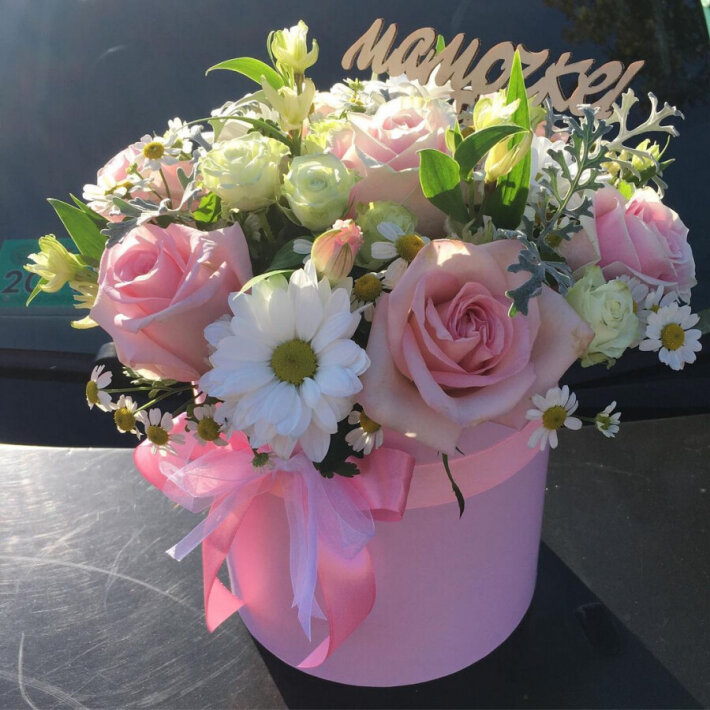 Сборная шляпная коробка «Мамочке»