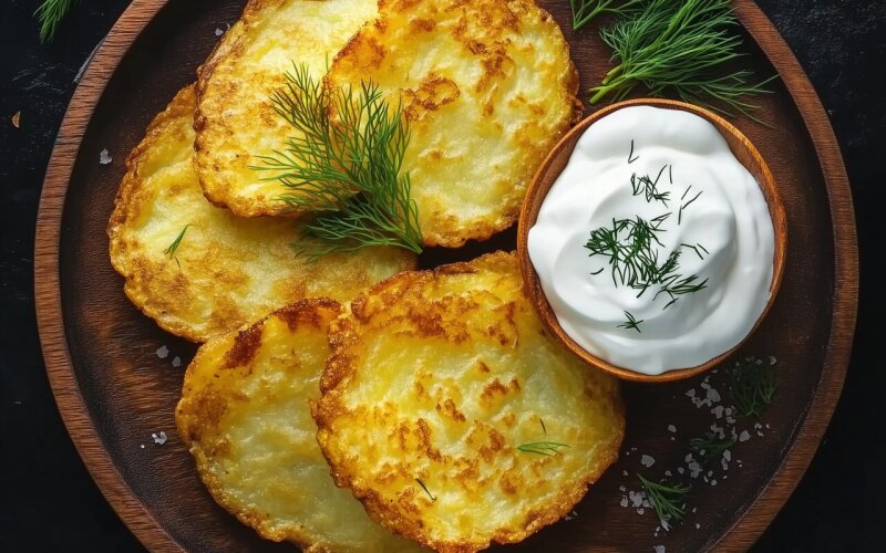Драники со сметаной