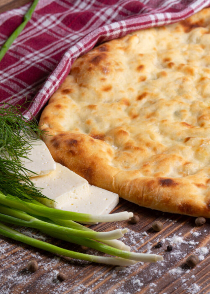 Пирог с сыром и зеленью