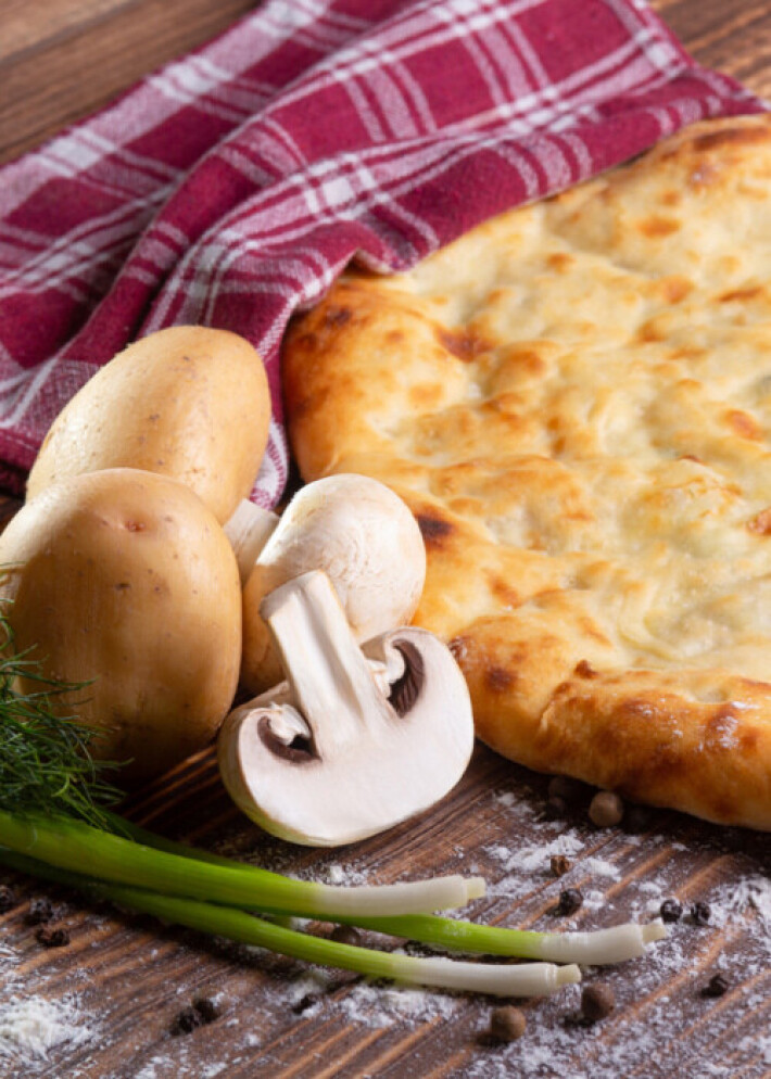 Пирог с картофелем и грибами