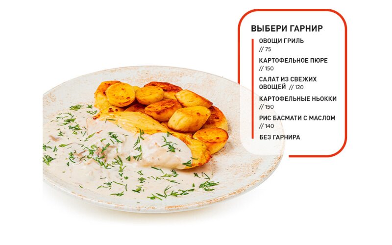Филе цыплёнка с ньокками и грибным соусом