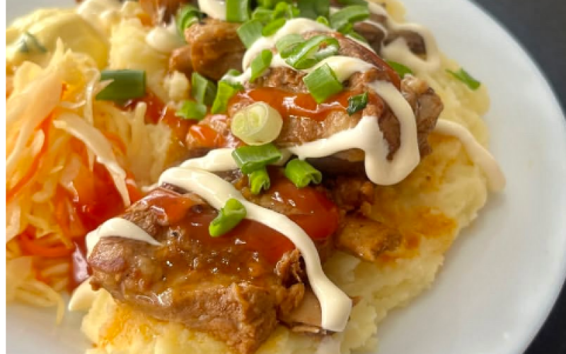 Рёбрышки с гарниром