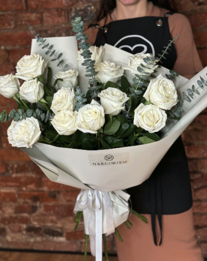 Букет из роз «Эквадор» белых