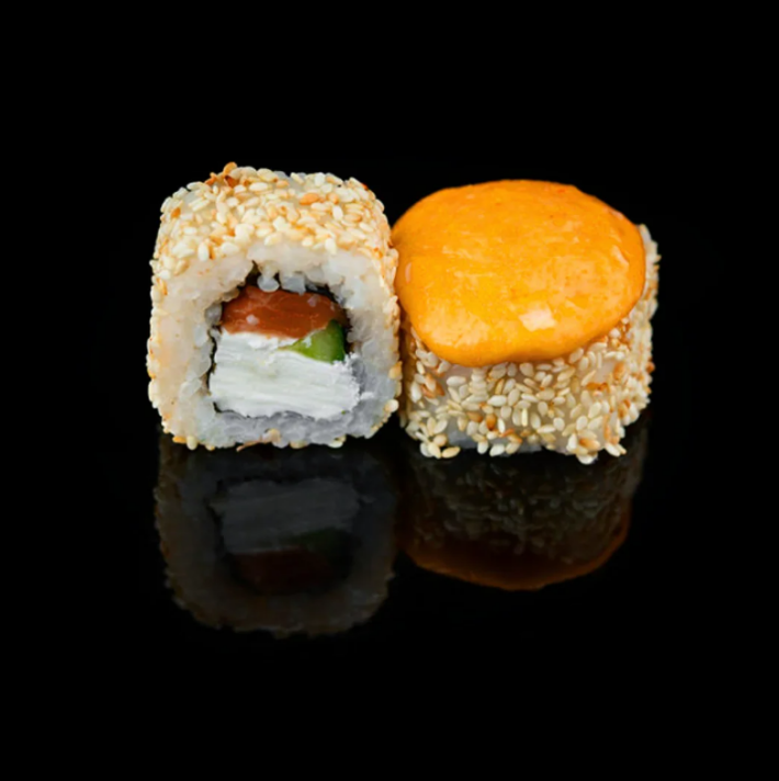 Запечённый ролл с лососем