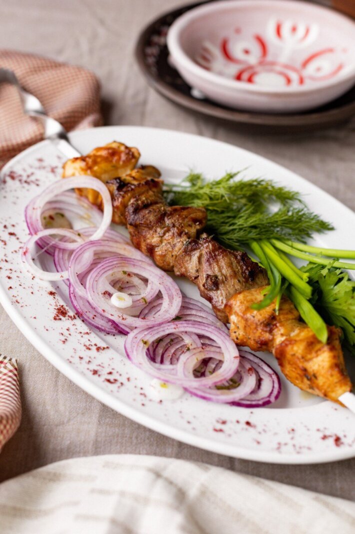 Мцвади из птицы и свинины