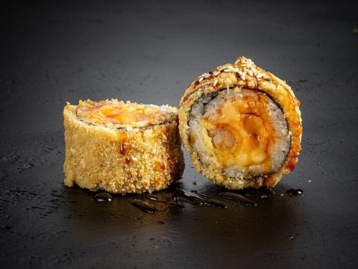 Жареный с креветкой