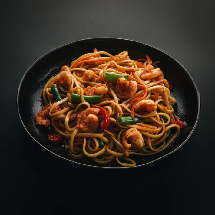 Wok с креветкой