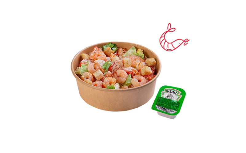 Салат Цезарь с креветками