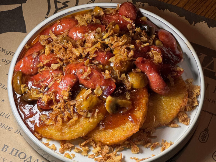 Драники с колбасками