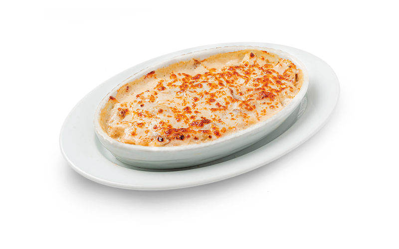 Запечённые ньокки с цыпленком и грибами