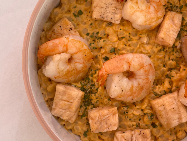 Птитим с морепродуктами