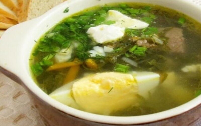 Борщ щавелевый с мясом