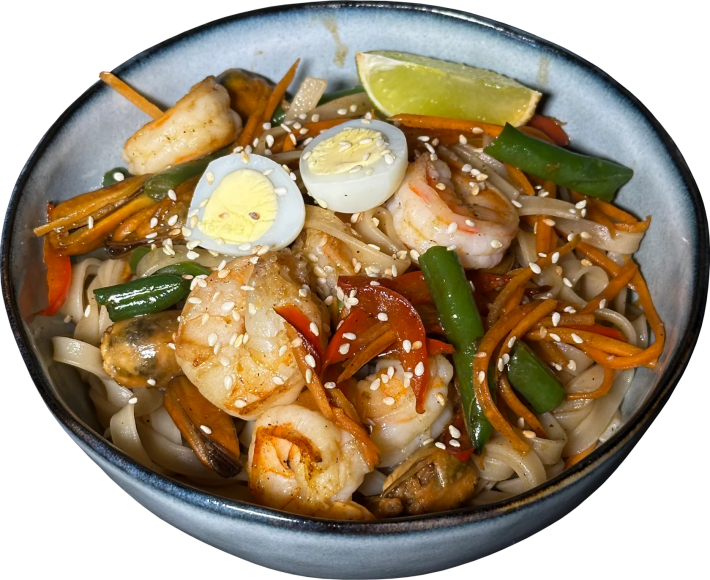 WOK с креветками