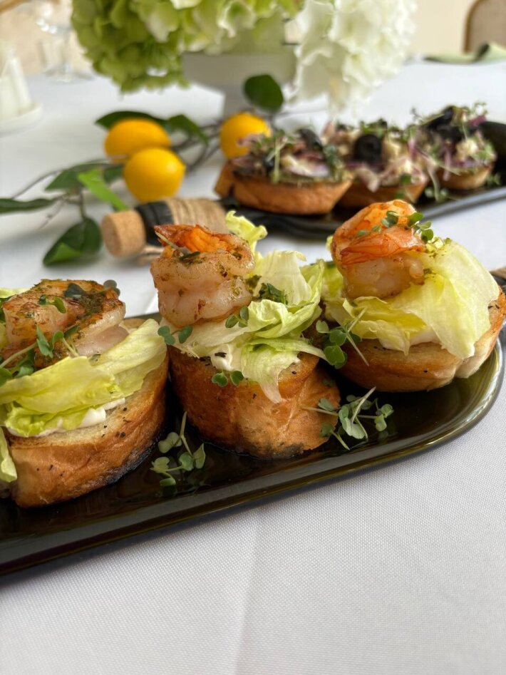 Брускетта «С креветкой»