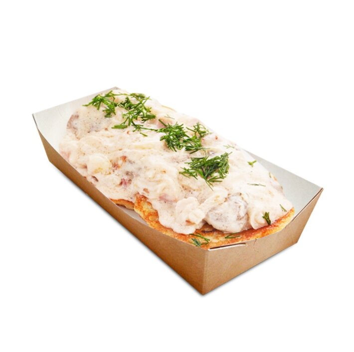 Драники с грибами и мясом гриль