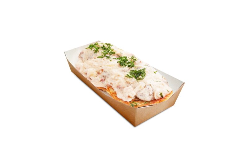 Драники с грибами и мясом гриль