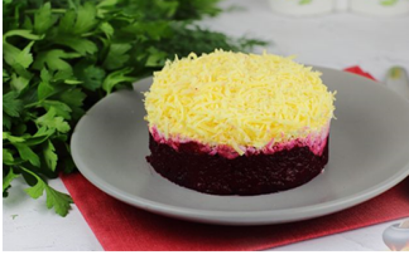 Салат из свеклы с сыром и чесноком