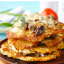 Драники с ветчиной, грибами и сыром