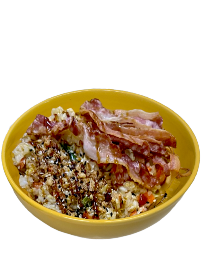 Жареный рис беконом