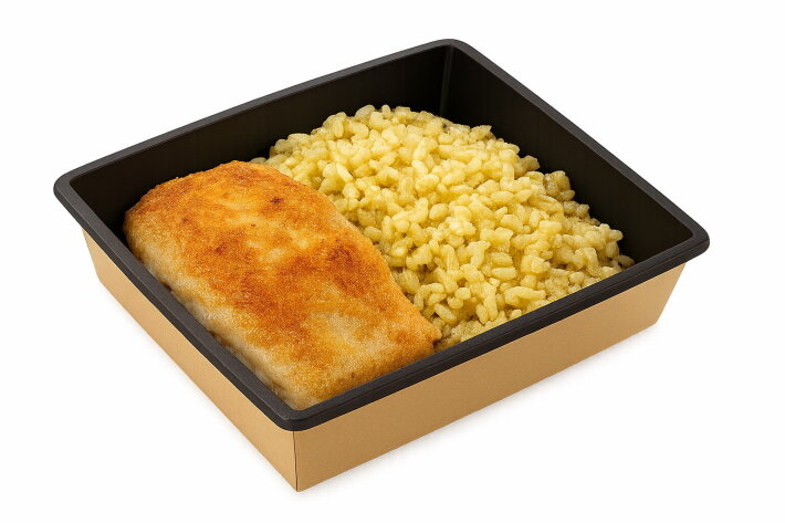 Рыба жареная с булгуром