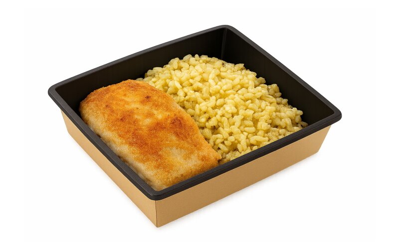 Рыба жареная с булгуром