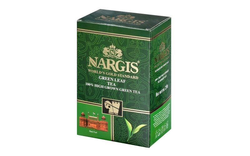 Чай индийский зеленый Nargis Green Tea, средний лист, 250 гр