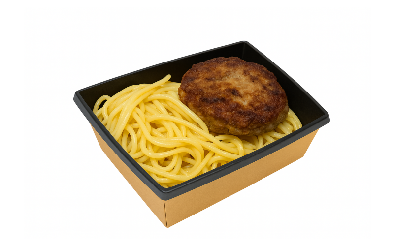 Биточки куриные с грибами и макаронными изделиями