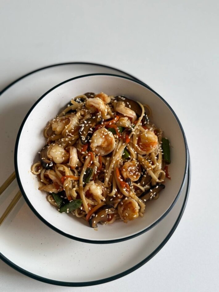 WOK лапша/рис с креветкой