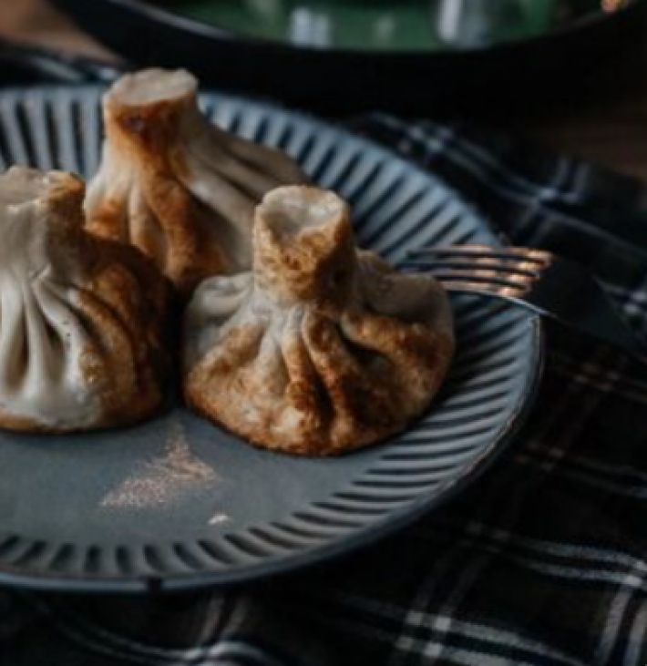 Жареные хинкали с мясом