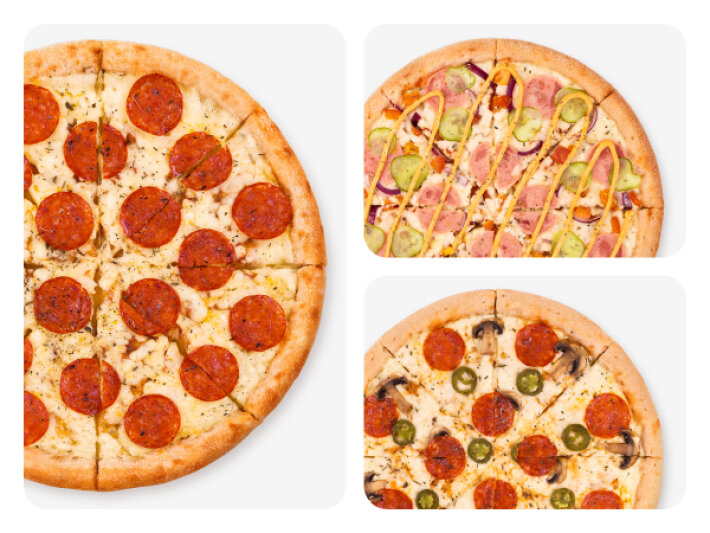 Комбо №5: Пиццы Пепперони, Чизбургер и Фиеста