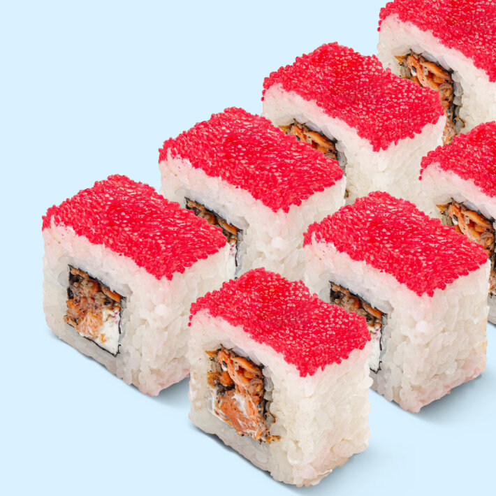 Лосось с тобико