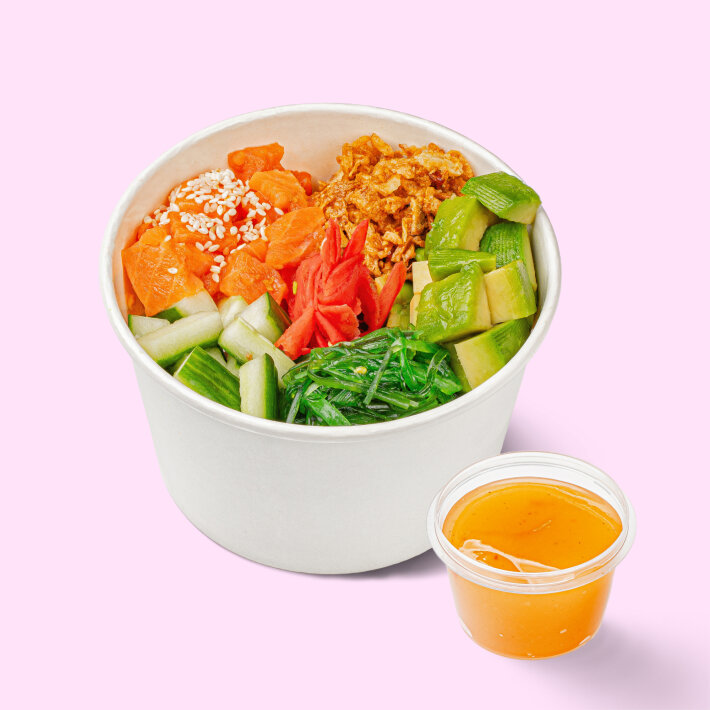 Поке с лососем + 1 соус