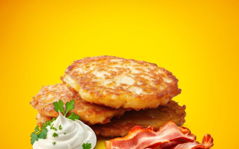 Драники с беконом и сметаной