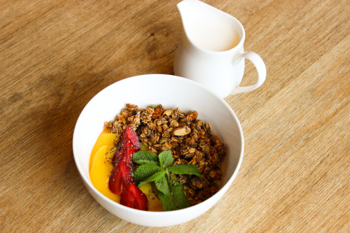 Гранола-смузи с молоком